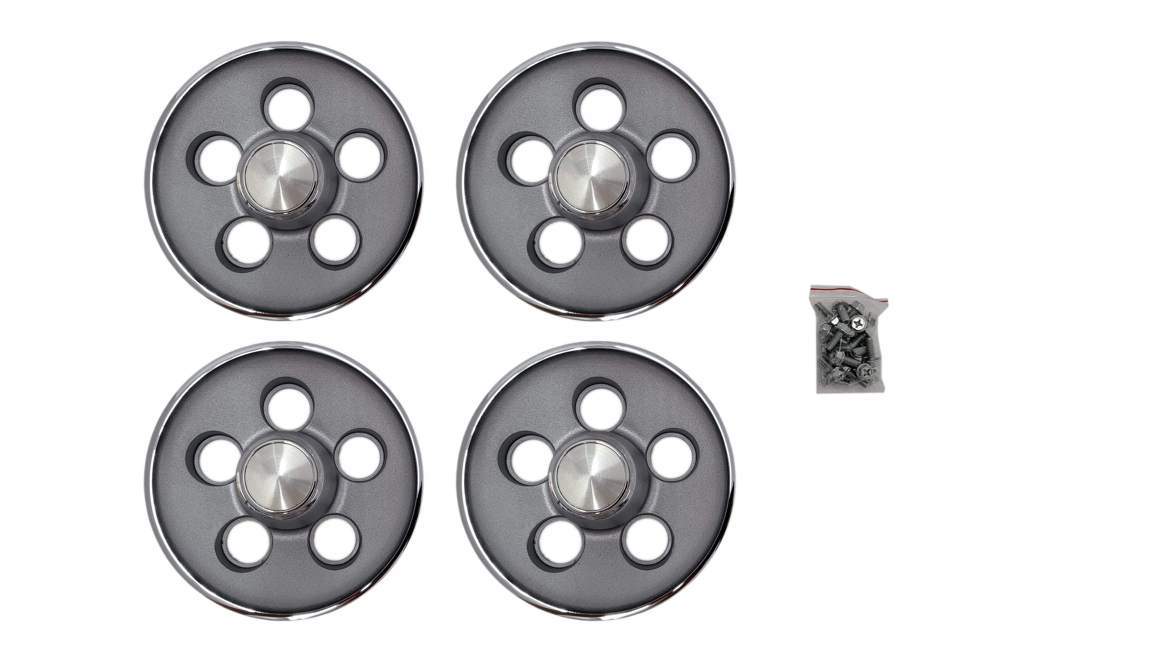 1970 A body Light Argent Silver Rally Wheel Center Caps