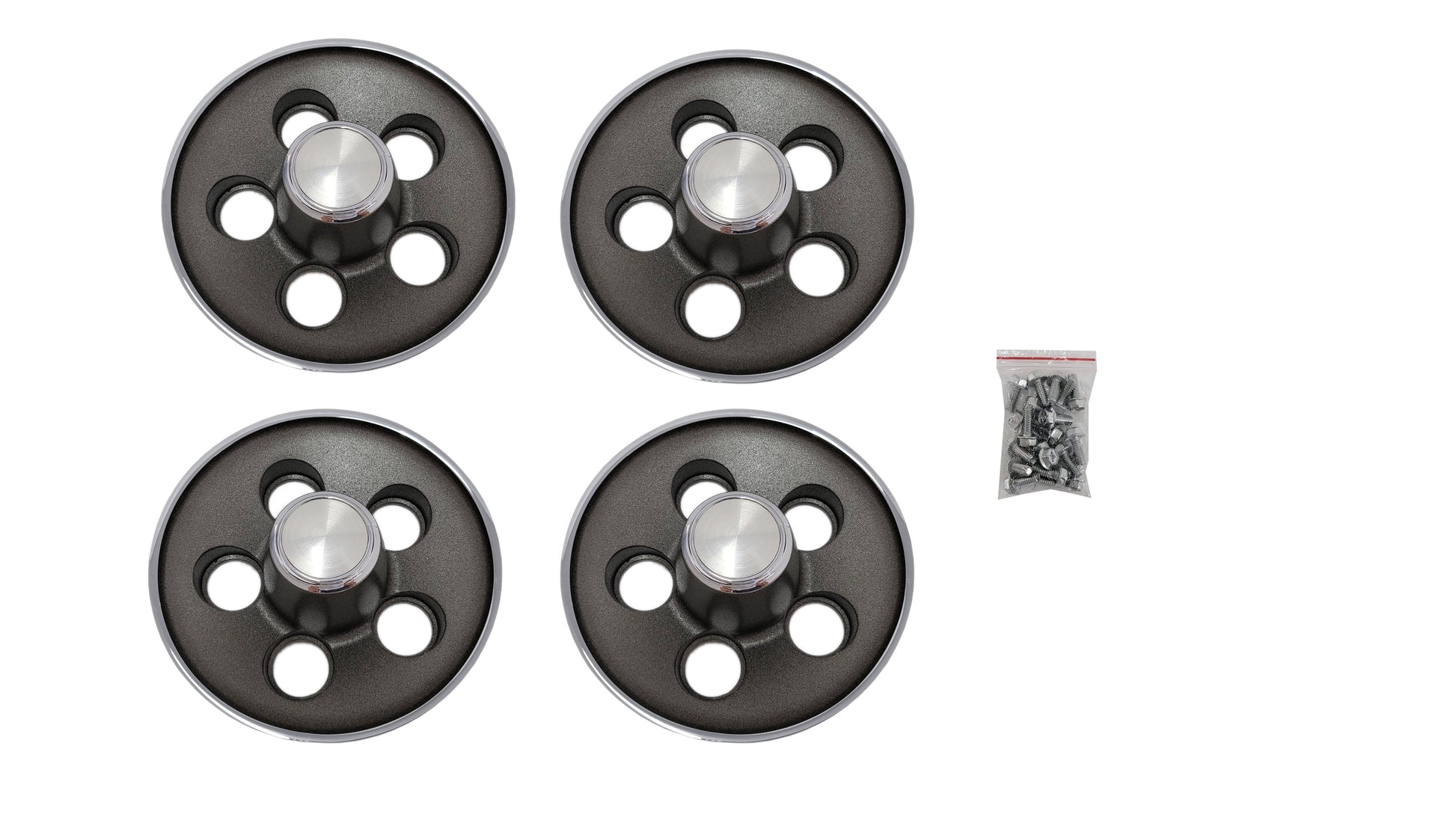 304-71 Mopar 1971 A-Body Dark Argent Silver Rally Wheel Caps