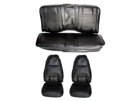 5501C-BUK-100 1970 Dodge Challenger Convertible Front Bucket and Rear Bench Seat Cover Set