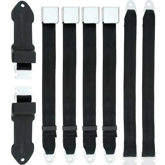 1966-67 B-body Bench Seat Belt Set Black