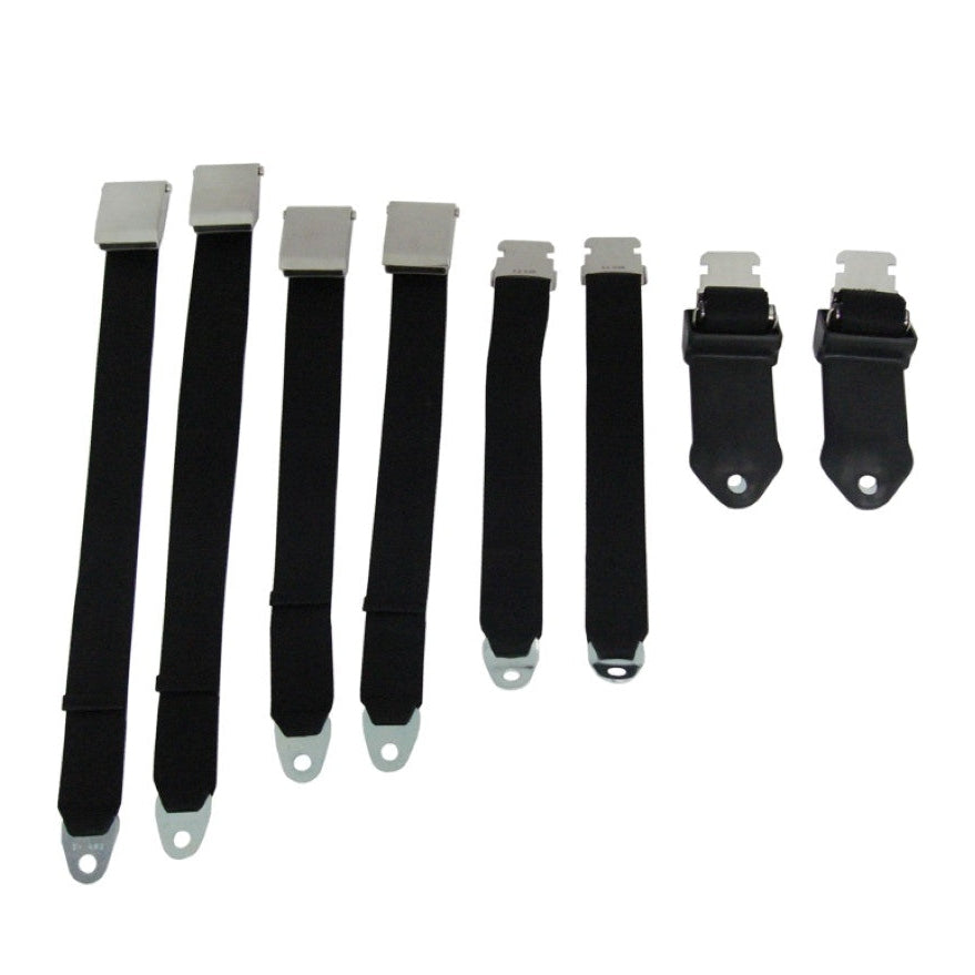 1966-67 B-body Bucket Seat Belt Set Black