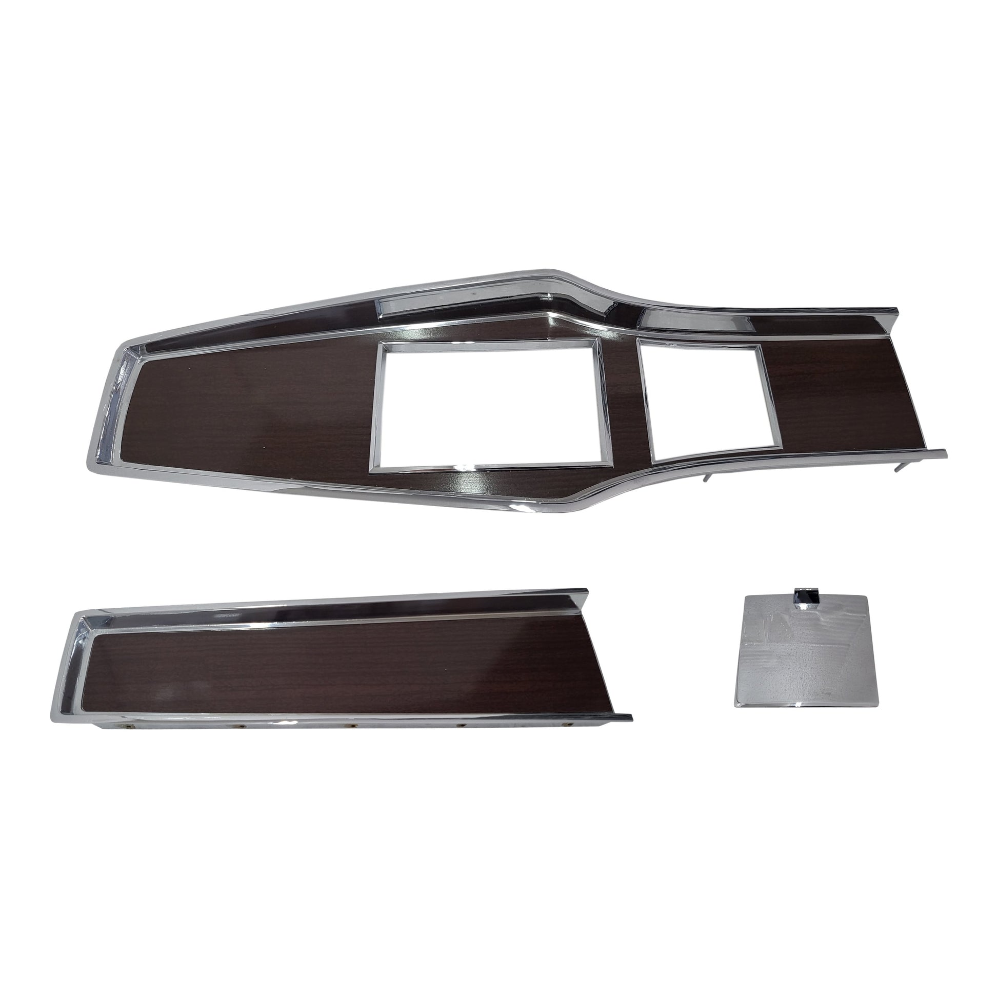 1969-71 A-body Diecast Woodgrain 4 Speed Console Plate Kit