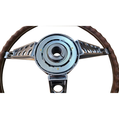 FM67-260W 1967 Ford Mustang Deluxe Woodgrain Steering Wheel w/o Horn Button