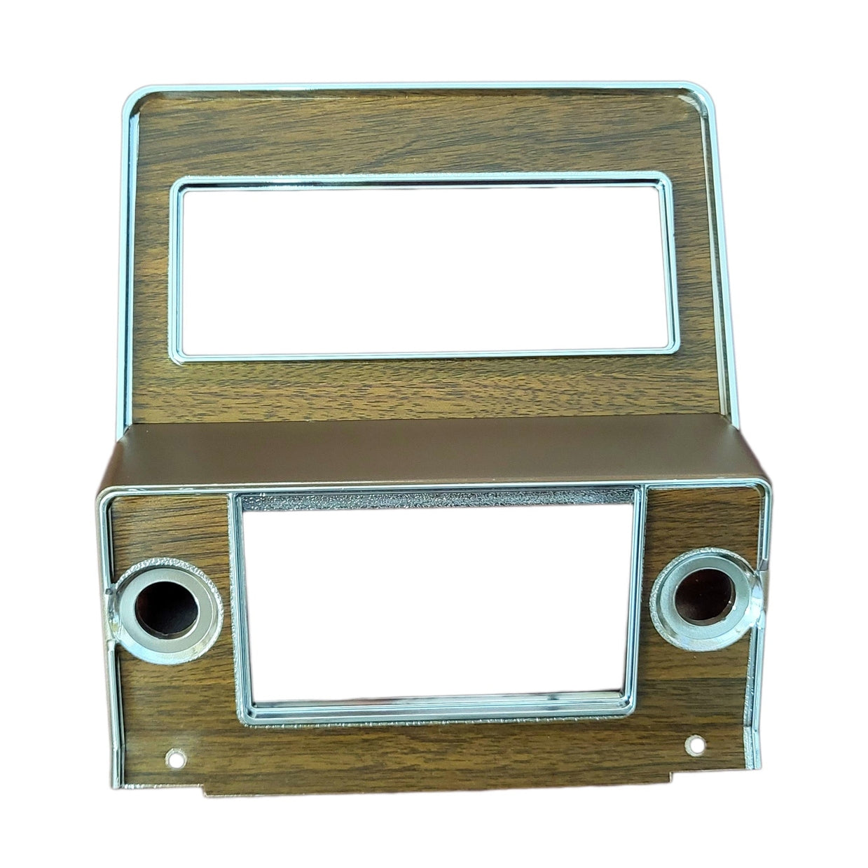 FM-1021AW Ford 1969-70 Mustang, Cougar Dash Radio Bezel Woodgrain