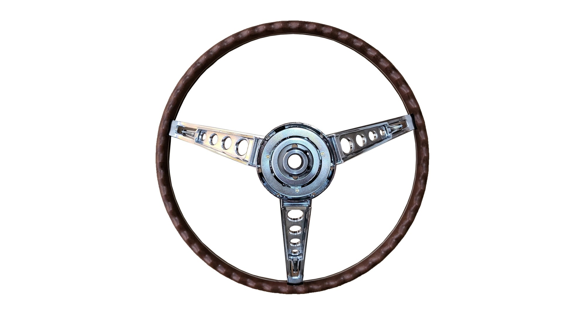 FM65-260W 1965-66 Ford Mustang Deluxe Woodgrain Steering Wheel w/o Horn Button