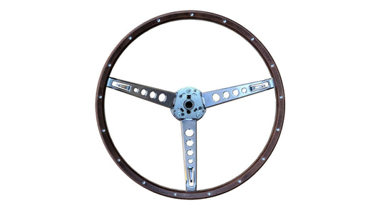 FM65-260W 1965-66 Ford Mustang Deluxe Woodgrain Steering Wheel w/o Horn Button