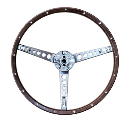 FM67-260W 1967 Ford Mustang Deluxe Woodgrain Steering Wheel w/o Horn Button