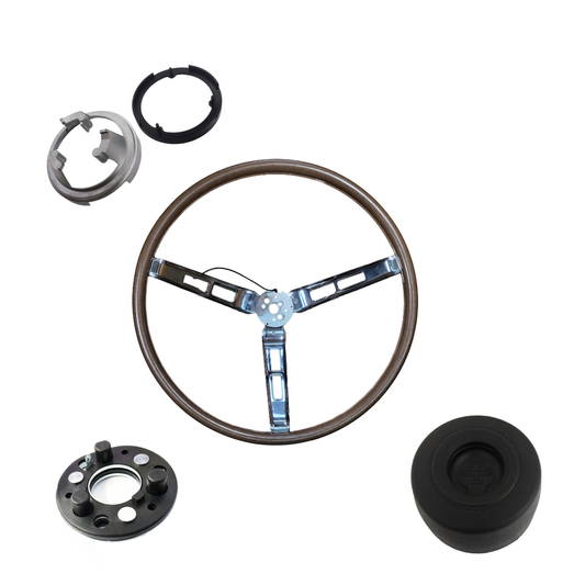 16" Rallye Woodgrain Steering Wheel Kit - 1970 A, B and C-body
